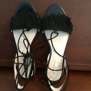 Black Louise et Cie Ankle Tie Sandals, Never been worn, New Without Box, SZ 9.5